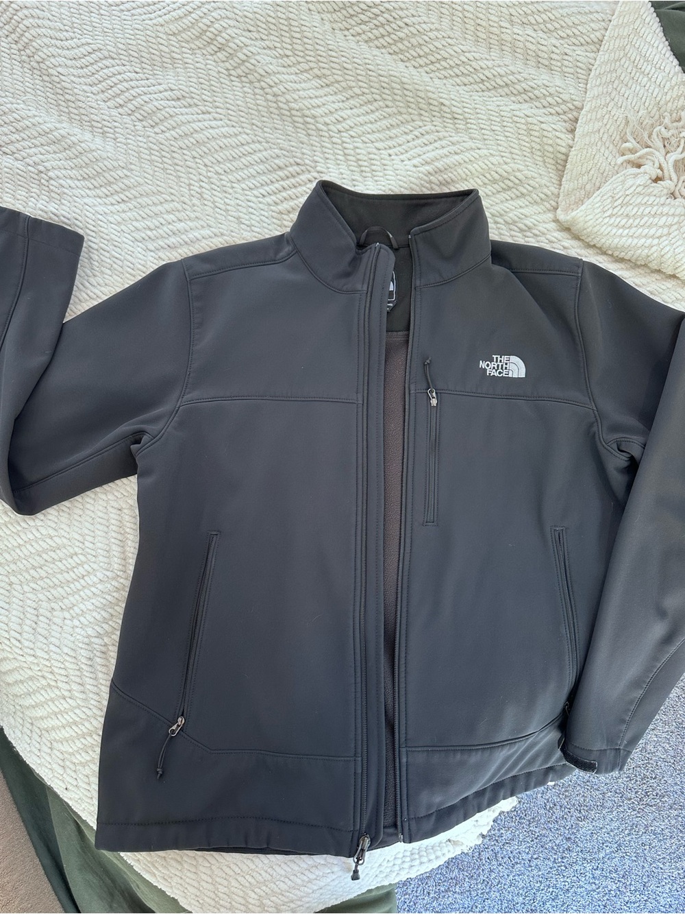 The North Face Men's Black Softshell Jacket with Logo